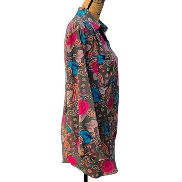 NEW Alfred Dunner Paisley & Floral Button Down Top - Picture 5 of 17